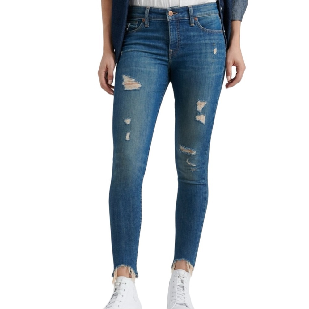 Lucky Brand Ava Mid Rise Skinny Hollis Dest Chewed Hem Jeans size 8/29